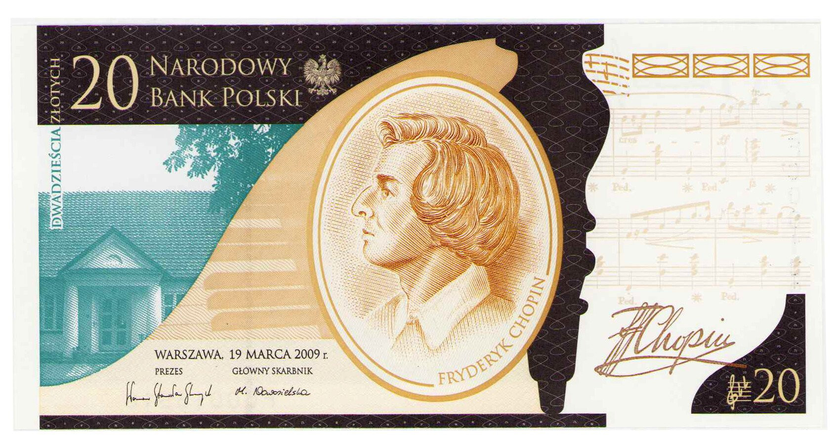 20 złotych 2009 Fryderyk Chopin