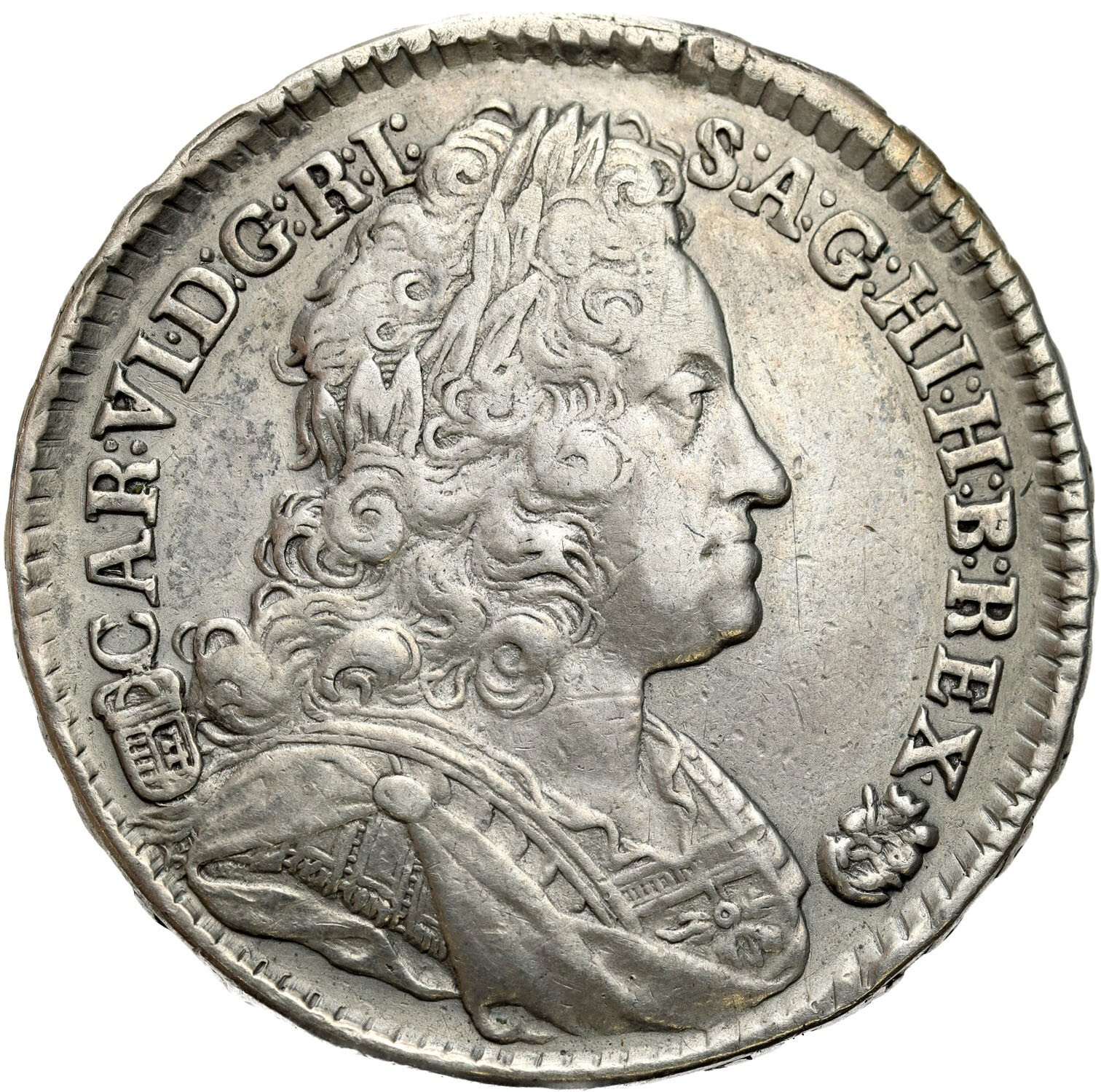Węgry. Karol VI. 1/2 talara 1735 KB, Kremnica 