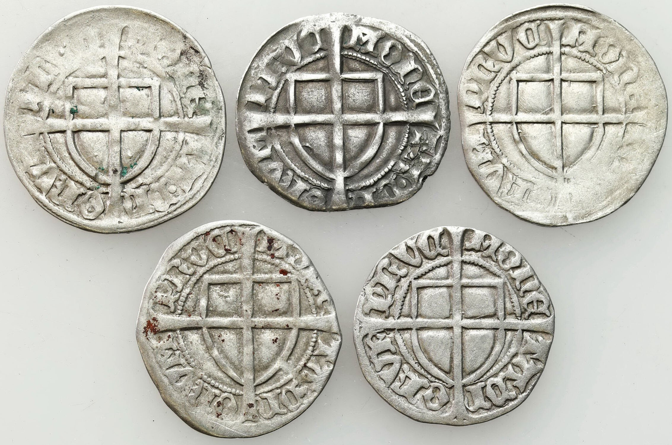 Zakon Krzyżacki. Michał I (1414–1422). Szeląg, zestaw 5 monet
