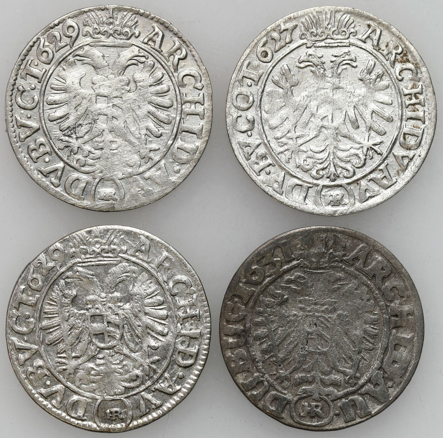 Śląsk, Ferdynand II (1619–1637). 3 krajcary 1627, 1629, 1632 HR, Wrocław