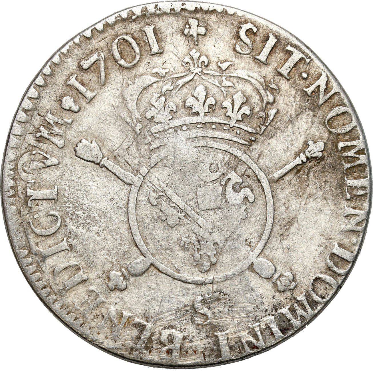Francja. Ludwik XIV Wielki (1643-1715). 1/2 Ecu 1701