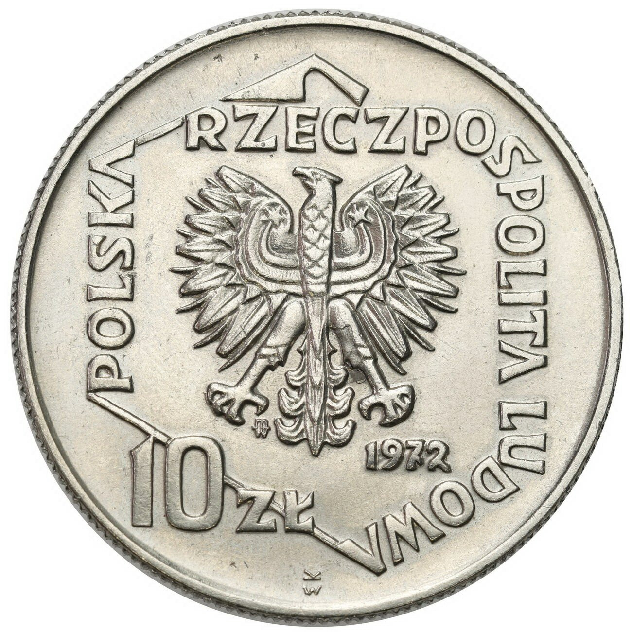 PRL. PRÓBA Nikiel 10 złotych 1972 - 50 lat portu w Gdyni