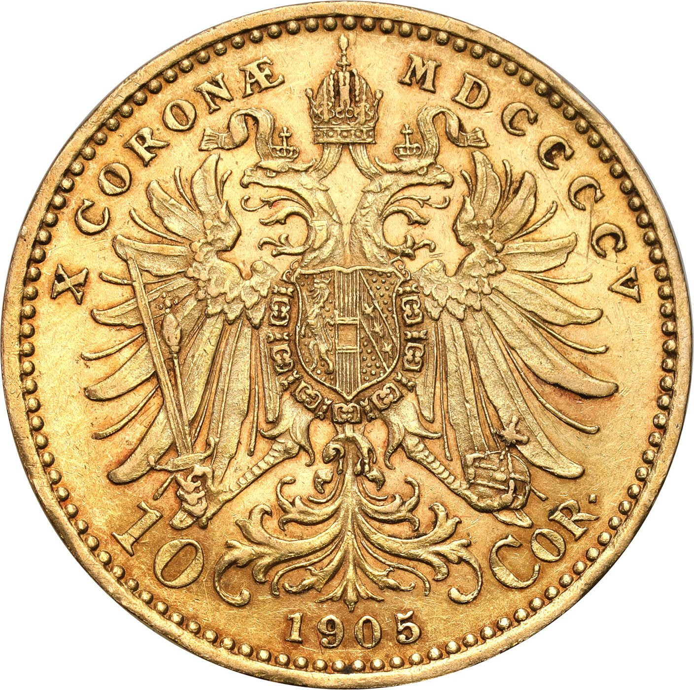 Austria, Franciszek Józef I (1848–1916). 10 koron 1905, Wiedeń