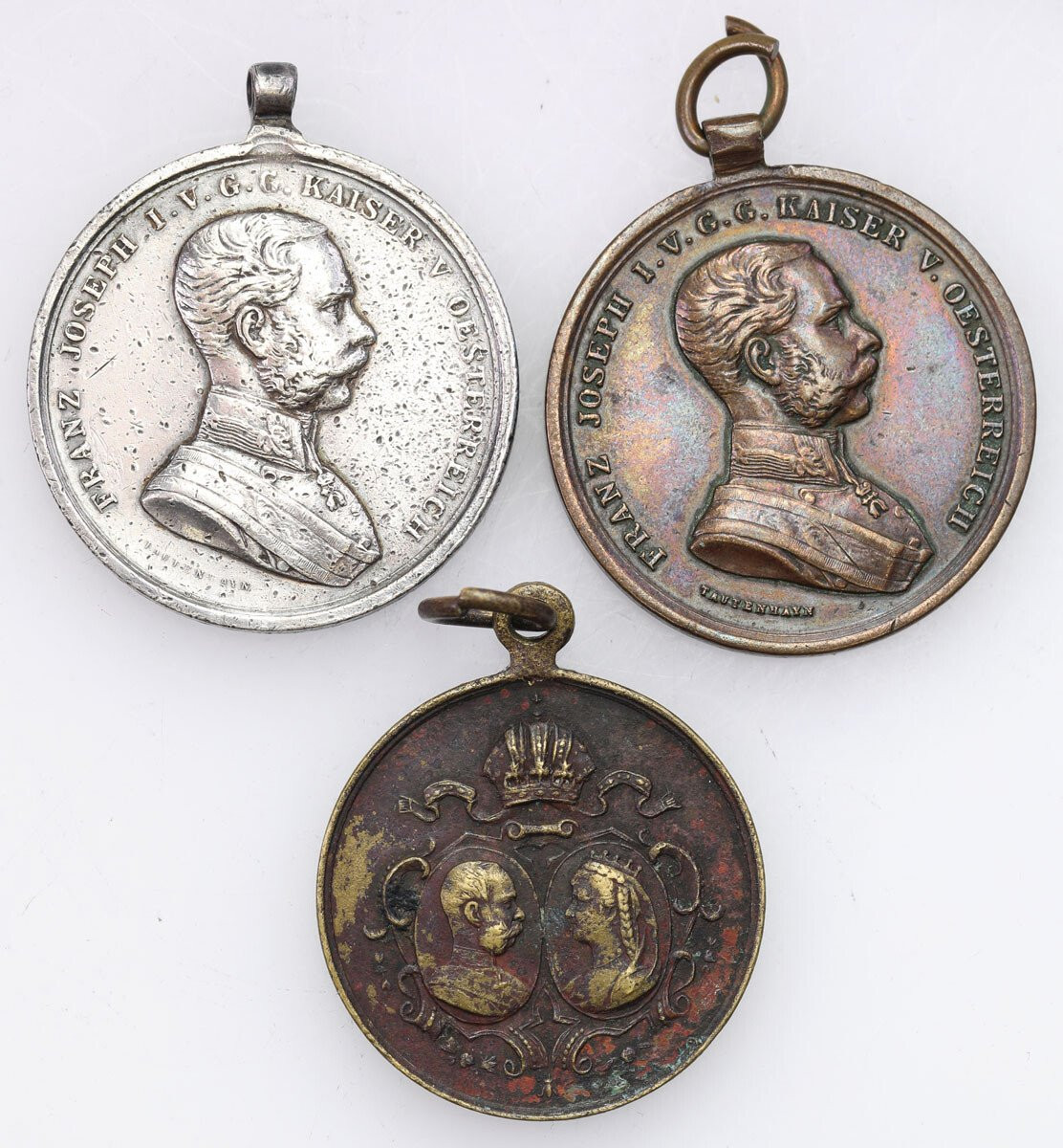 Austria, Franciszek Józef (1848–1916). Medal Za Dzielność i medal zaślubinowy
