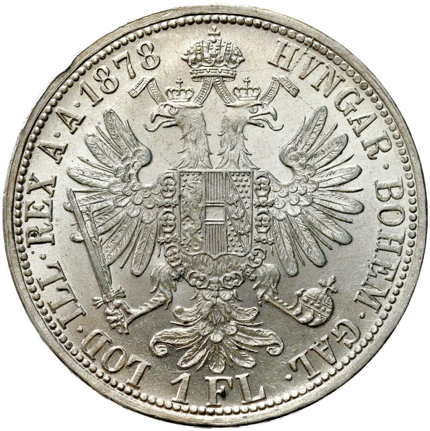 Austria. Franciszek Józef I (1848–1916). 1 floren 1878, Wiedeń