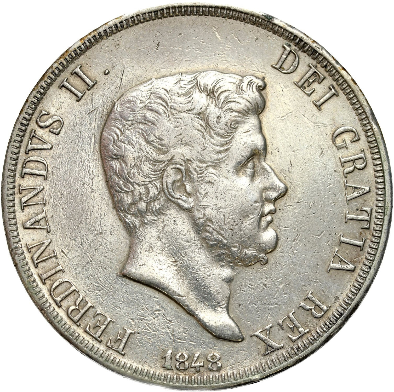 Włochy, Sycylia. Ferdynand II (1830–1859). Piastra = 120 grana 1848