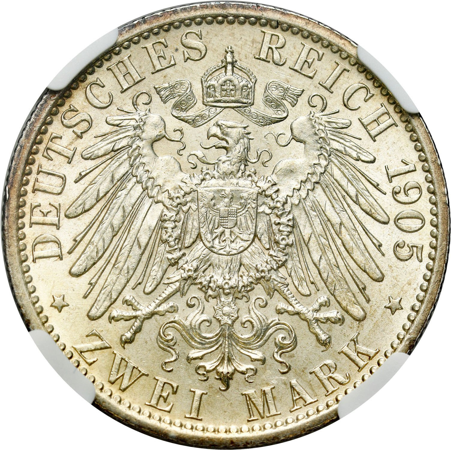 Niemcy, Prusy. Wilhelm II (1888–1918). 2 marki 1905 A, Berlin NGC MS62 - PIĘKNE