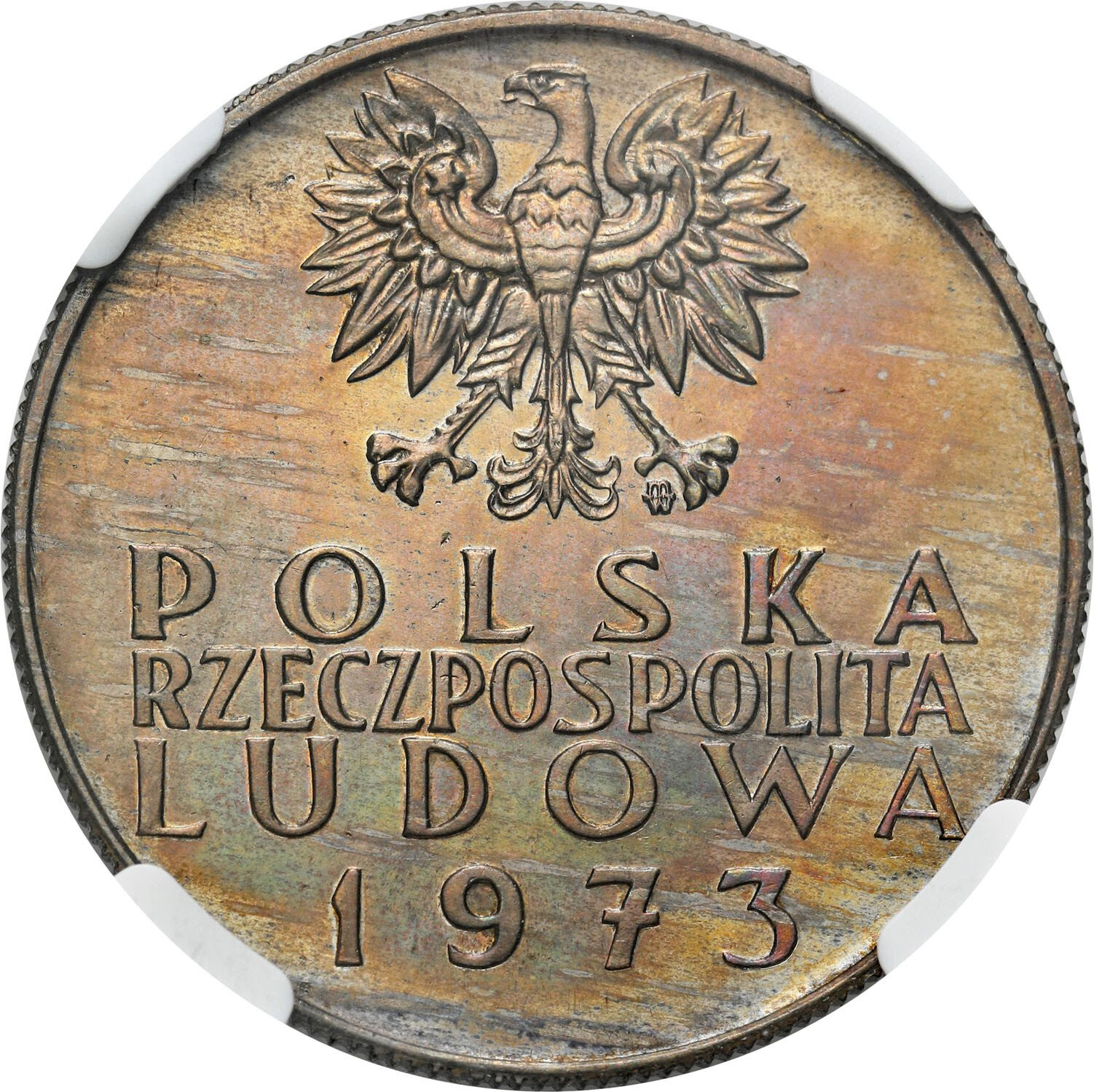 PRÓBA miedzionikiel. 10 złotych 1973 200 lat KEN, NGC MS66 (MAX) - nakład TYLKO 20 sztuk - RZADKOŚĆ