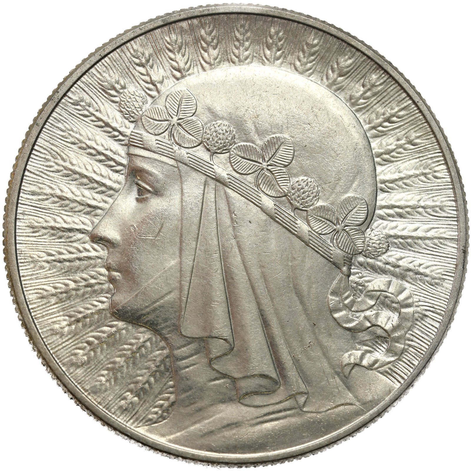 II RP. 10 złotych 1932 głowa kobiety (ze znakiem mennicy) - ŁADNE