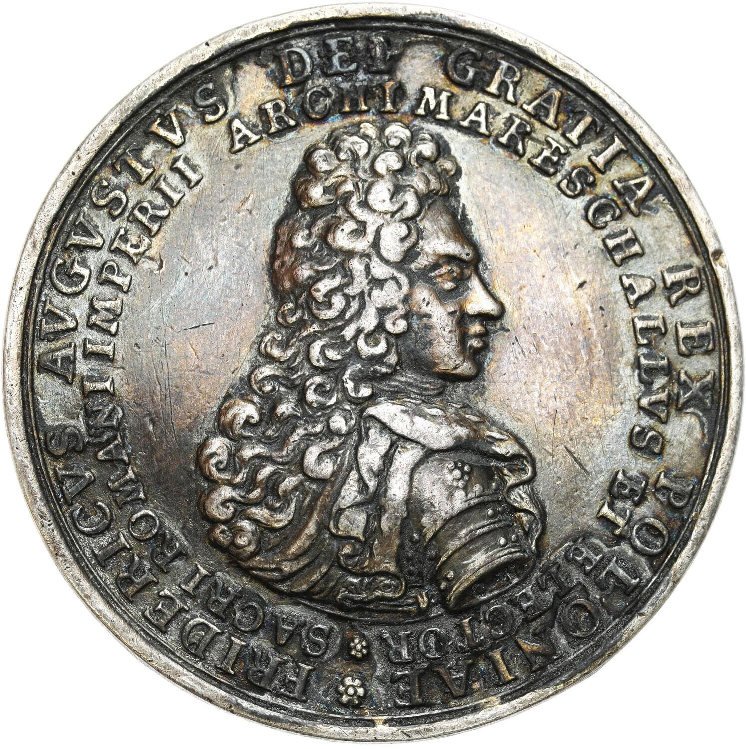August II Mocny. Medal koronacyjny Augusta II 1697, srebro
