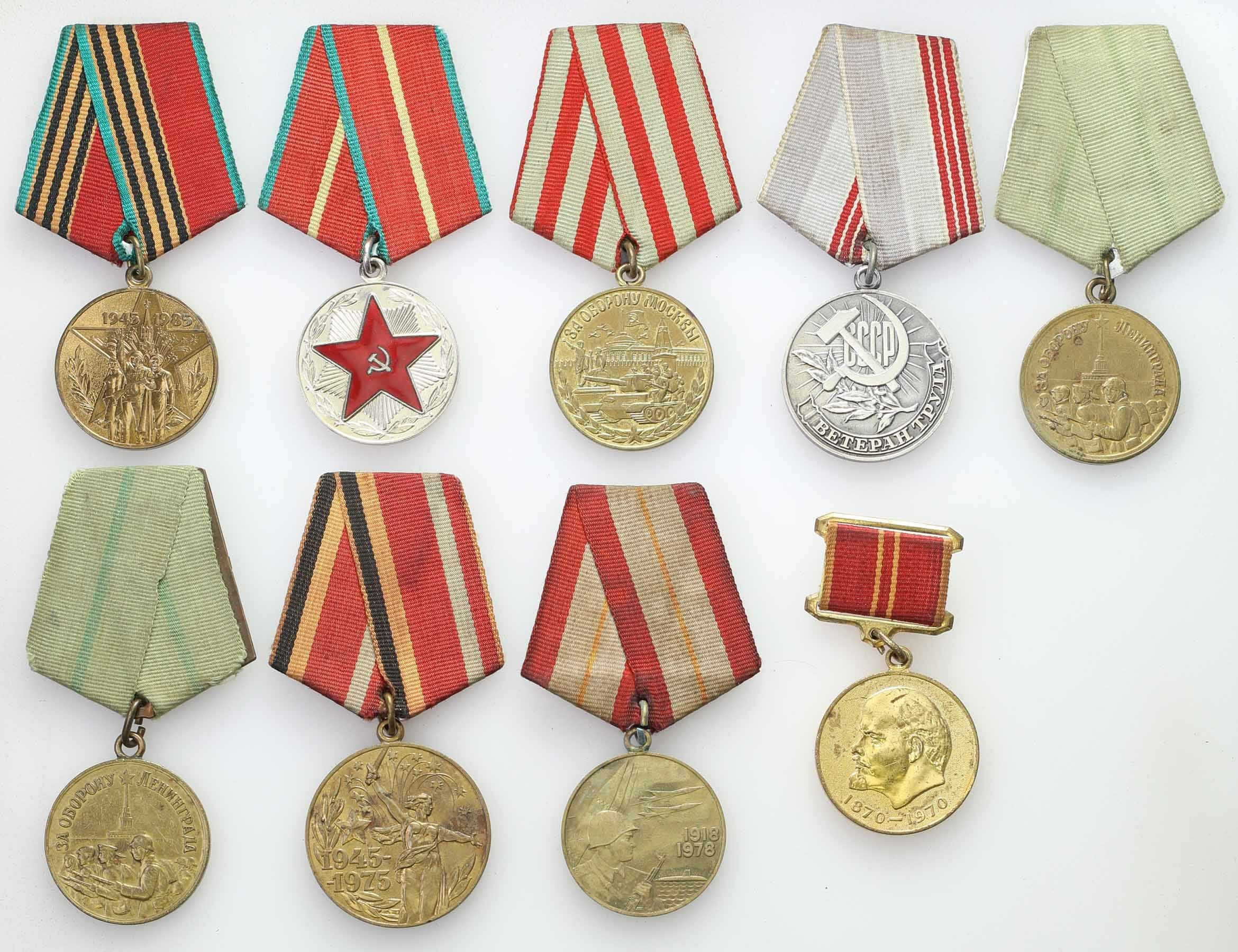 Rosja, Medale zestaw 9 sztuk - RÓŻNE