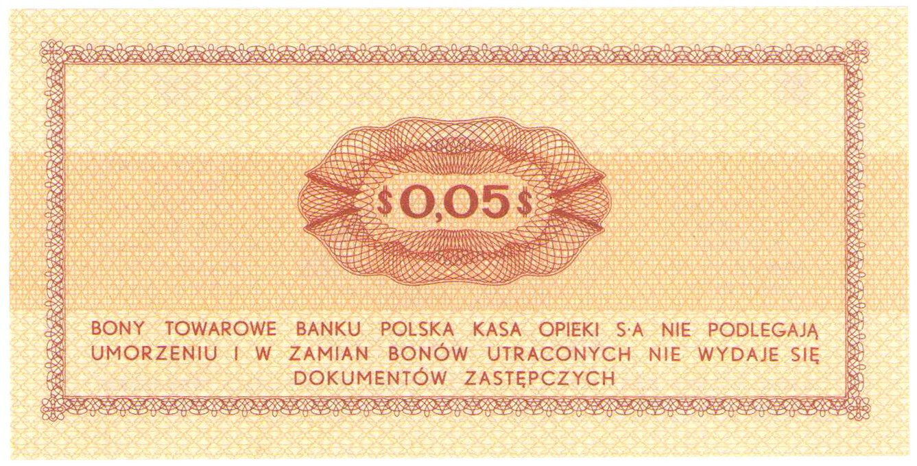 Bank PEKAO S.A. Bon na 5 centów 1969 seria Ea 