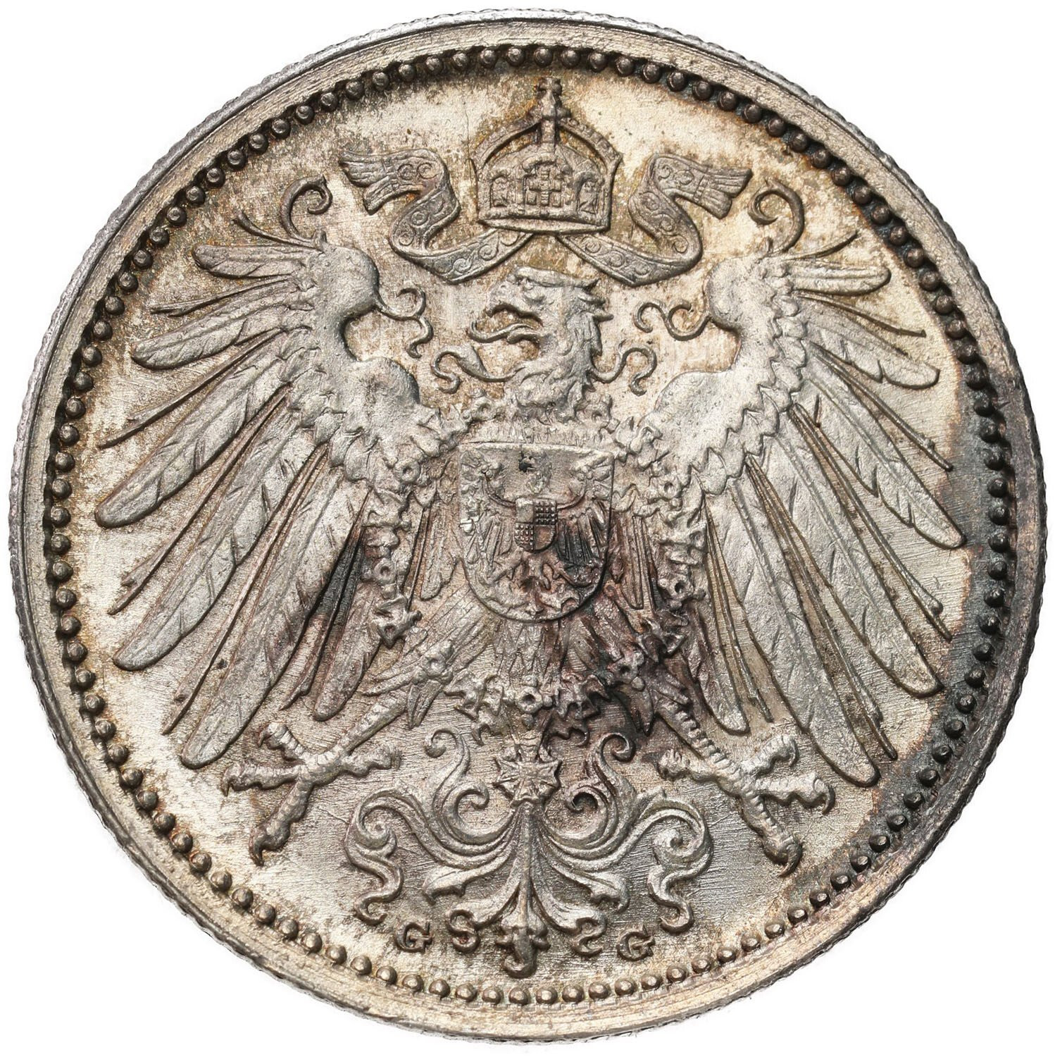 Niemcy, Cesarstwo Niemieckie. 1 marka 1904 G, Karlsruhe - PIĘKNE