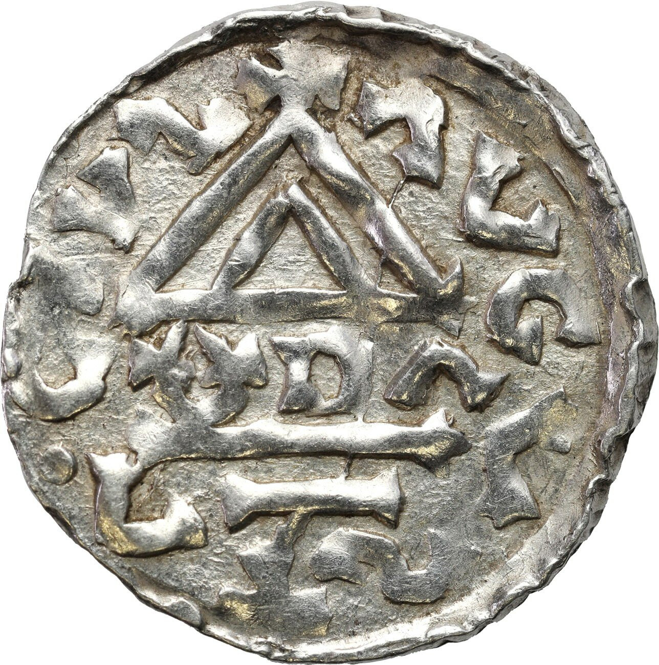 Niemcy, Bawaria, Augsburg. Henryk II (985–995), Denar, Augsburg – RZADKI