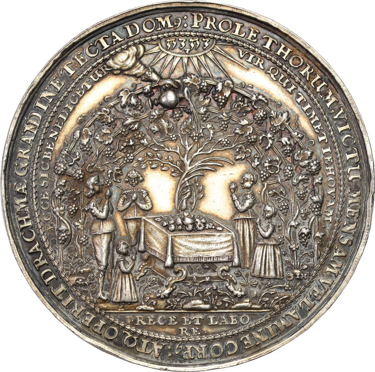 Władysław IV Waza. Medal zaślubinowy, Jan Höhn, Gdańsk, srebro - PIĘKNY