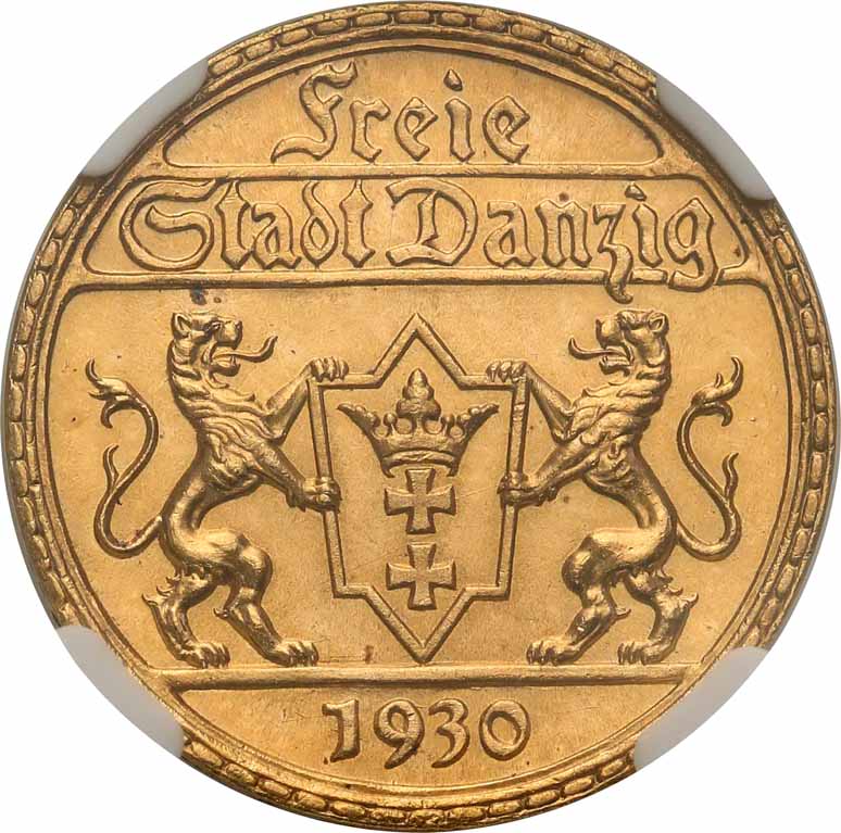 WM Gdańsk. 25 guldenów 1930 NGC MS65