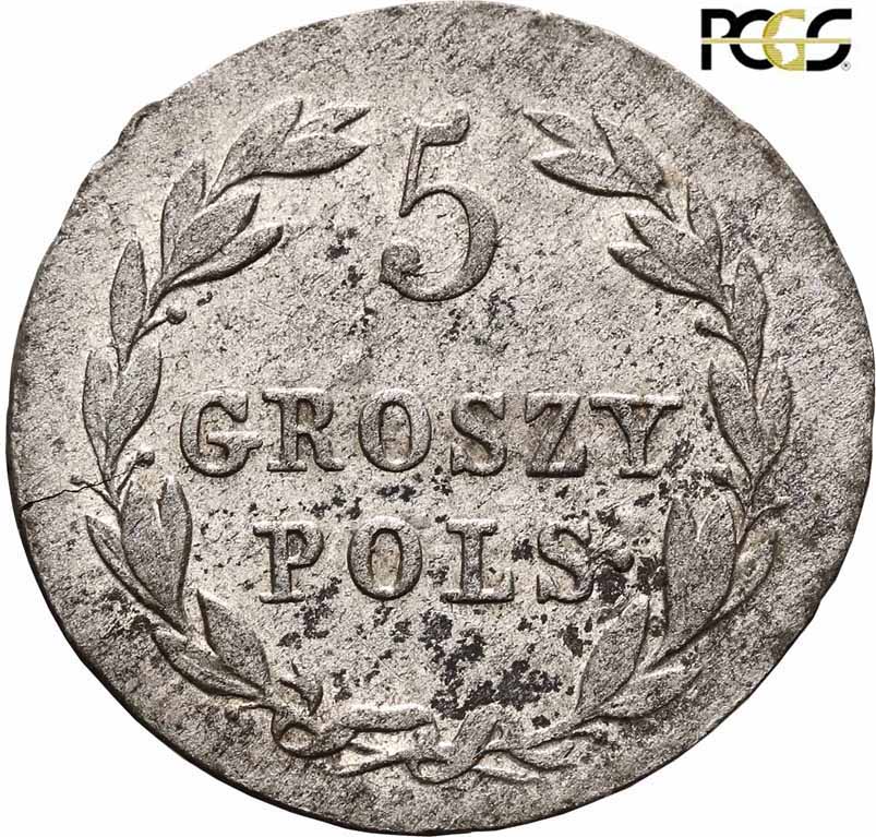 Polska XIX w. 5 groszy 1818 IB PCGS AU58