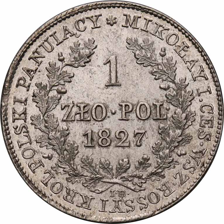 Polska XIX w. Złotówka 1827 IB NGC MS63 (MAX)