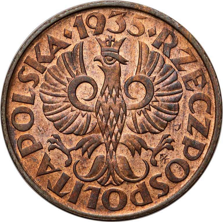 II RP. 2 grosze 1935 NGC MS64 RB
