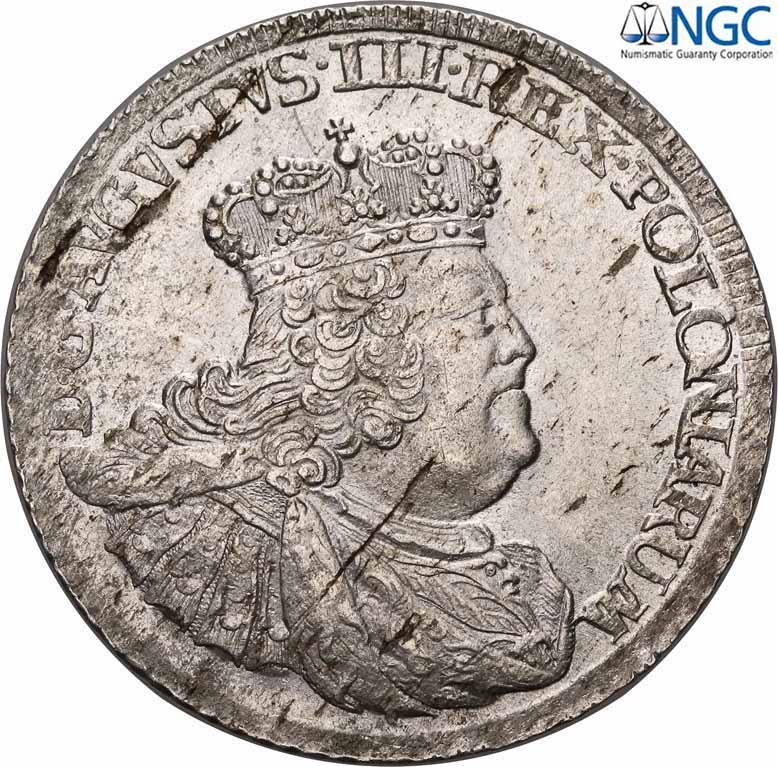 August III Sas. Ort (18 groszy) 1756, Lipsk NGC MS62