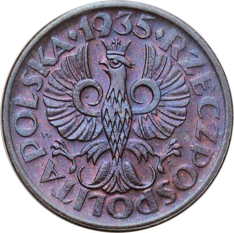 II RP. 1 grosz 1935 NGC MS65 BN