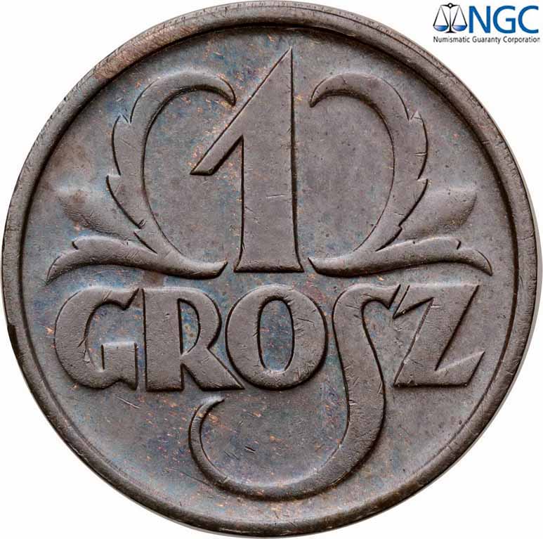 II RP. 1 grosz 1935 NGC MS64 BN
