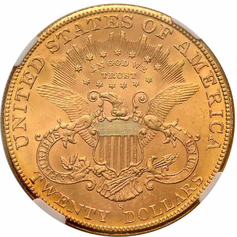 USA. 20 dolarów 1904 San Francisco NGC MS63