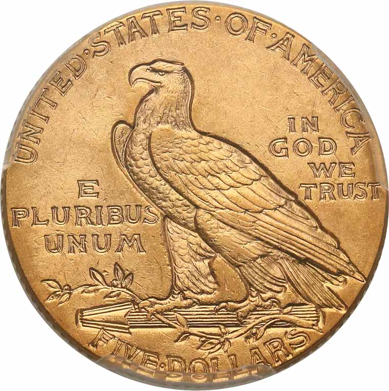 USA. 5 dolarów 1912 Filadelfia Indianin PCGS MS62