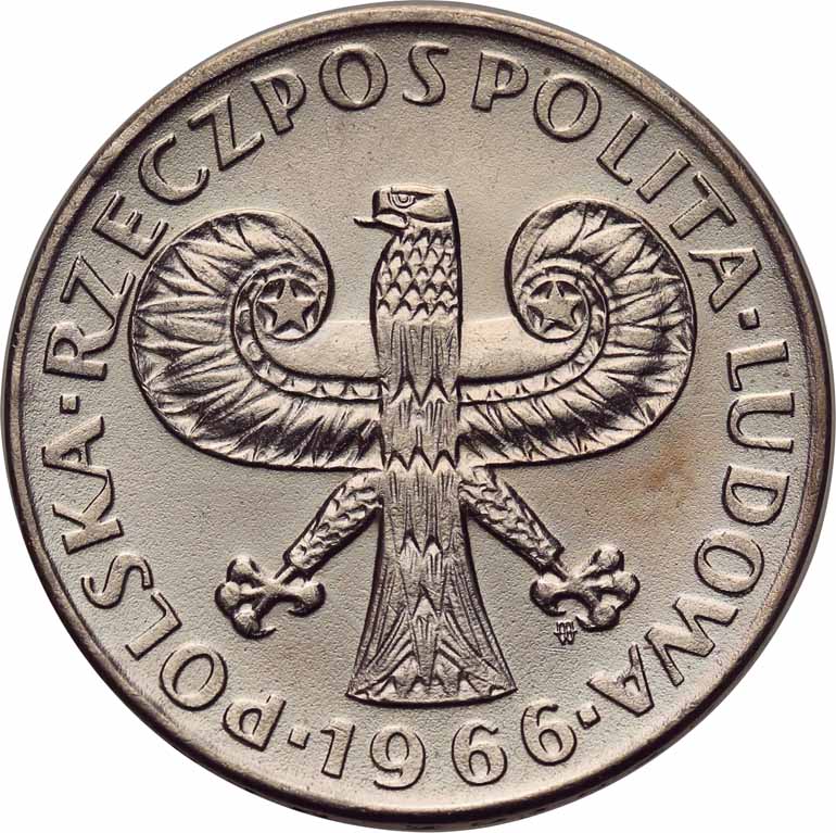 PRL PRÓBA miedzionikiel 10 złotych 1966 kolumna Zygmunta NGC MS61 (MAX)