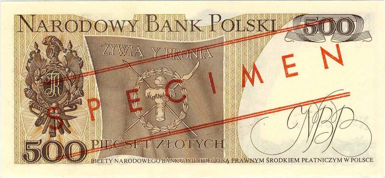 PRL Polska. WZÓR / SPECIMEN 500 złotych 1982 Kosciuszko PMG 66