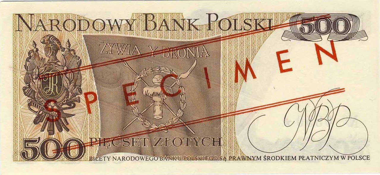 Polska. WZÓR / SPECIMEN 500 złotych 1979 Kościuszko PMG 66*