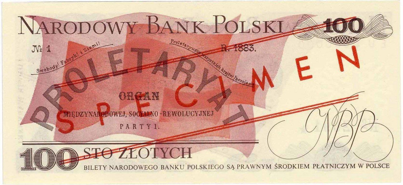 PRL Polska. WZÓR / SPECIMEN 100 złotych 1979 Warynski PMG 65*
