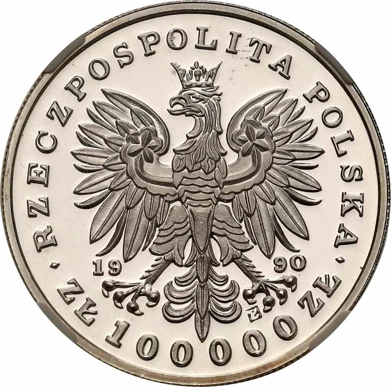 III RP 100 000 zlotych 1990 F. Chopin NGC PF68 ULTRA CAMEO