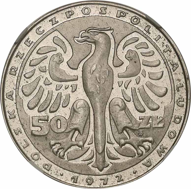 PRL. PRÓBA srebro 50 złotych 1972 F. Chopin NGC PF62 ULTRA CAMEO
