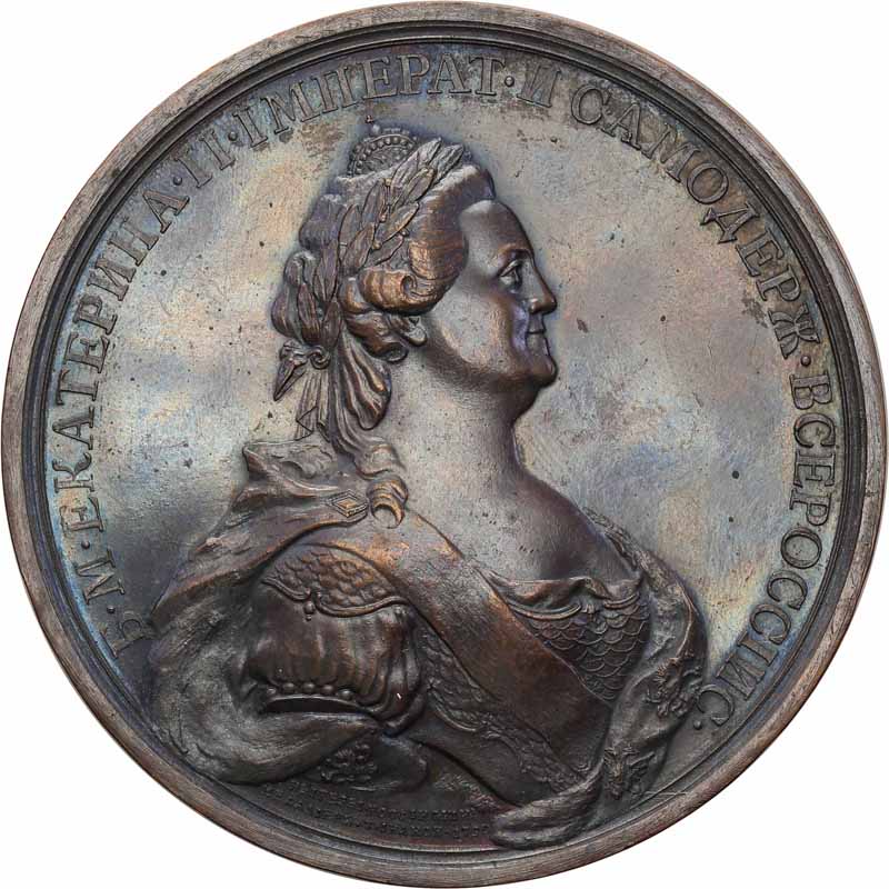 Rosja, Katarzyna ll. Medal 1783, aneksja Krymu, brąz
