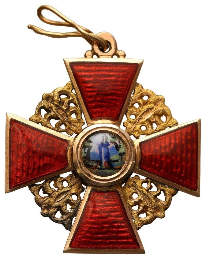 Rosja. Krzyż Orderu świętej Anny III klasy, złoto