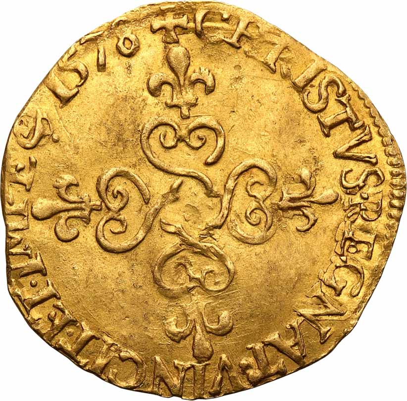 Henryk Walezy. Ecu d'or au soleil 1578 B, Rouen