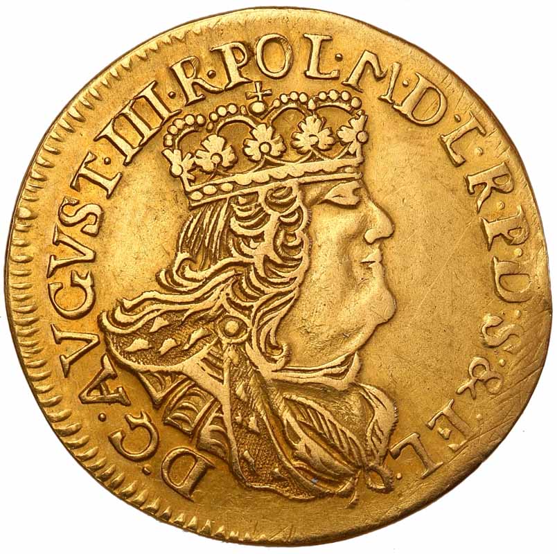August III Sas. Szóstak (6 groszy) w złocie 1762, Elbląg ex. Pfau collection