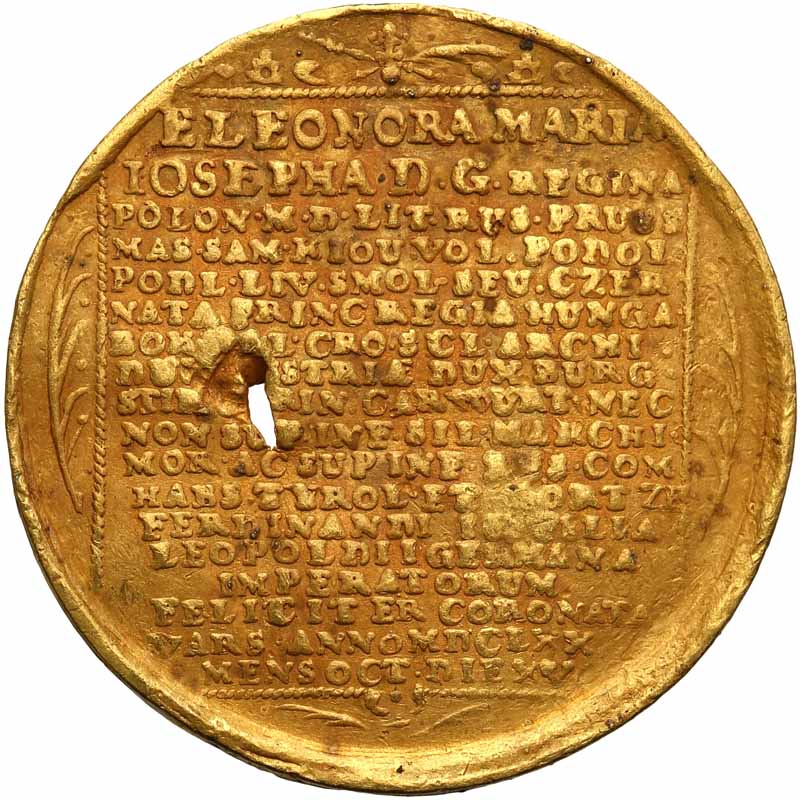 Michał Korybut Wiśniowiecki. Medal zaślubinowy wagi 3 dukatów 1670