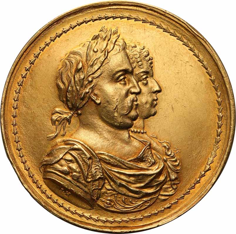Jan III Sobieski. Medal koronacyjny wagi 15 dukatów 1676, Gdańsk, złoto