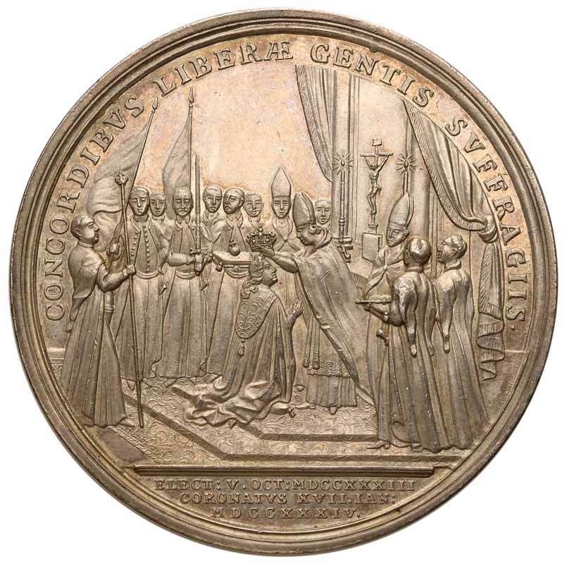 August lll Sas. Medal koronacyjny 1734, srebro