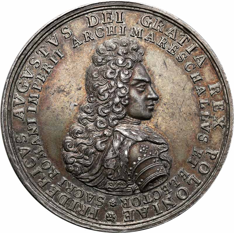 August ll Mocny. Medal koronacyjny Augusta II 1697, srebro