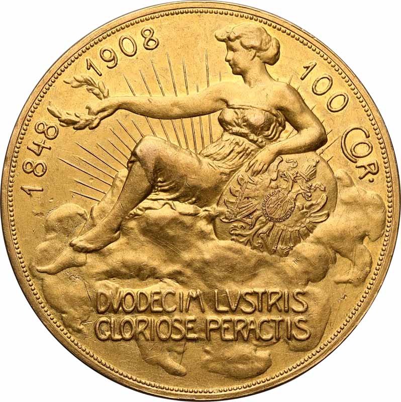 Austria. 100 koron 1908, Jubileusz, NGC AU55