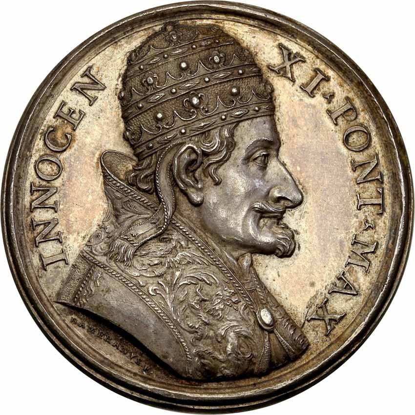 Jan III Sobieski. Innocenty XI, medal na pamiątkę odsieczy wiedeńskiej 1683, srebro