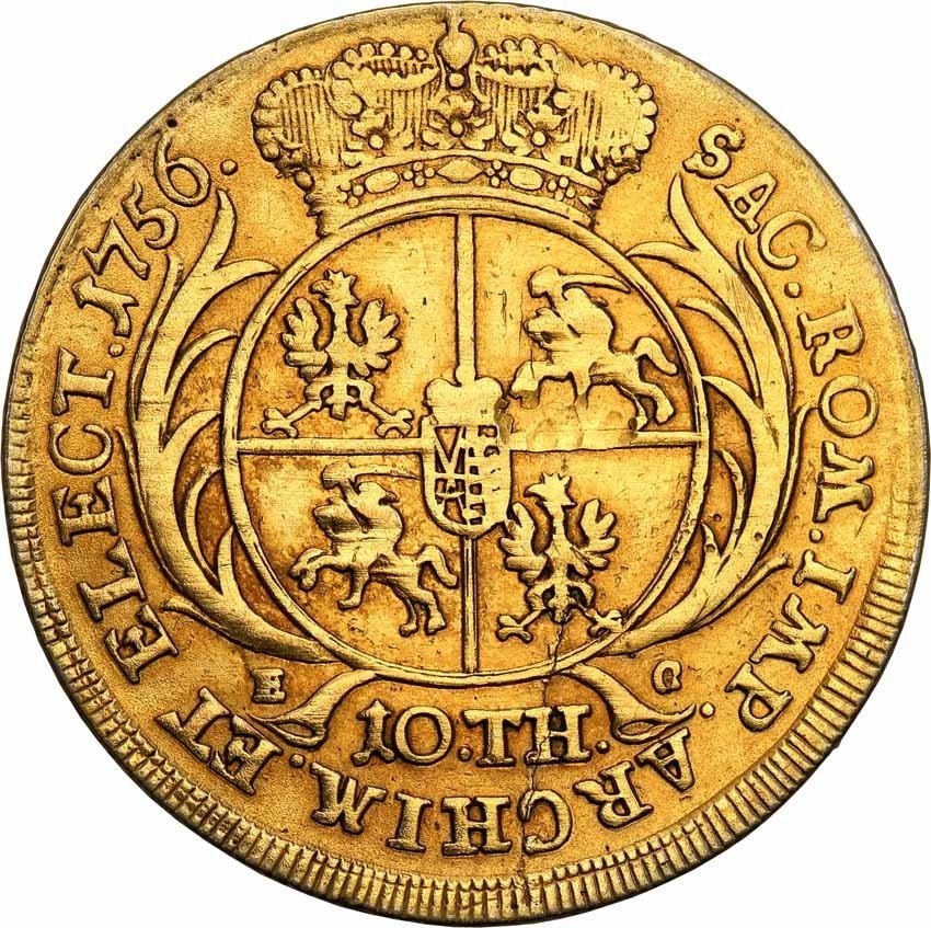 August III Sas. 10 talarów (podwójny August d'or) 1756, Lipsk