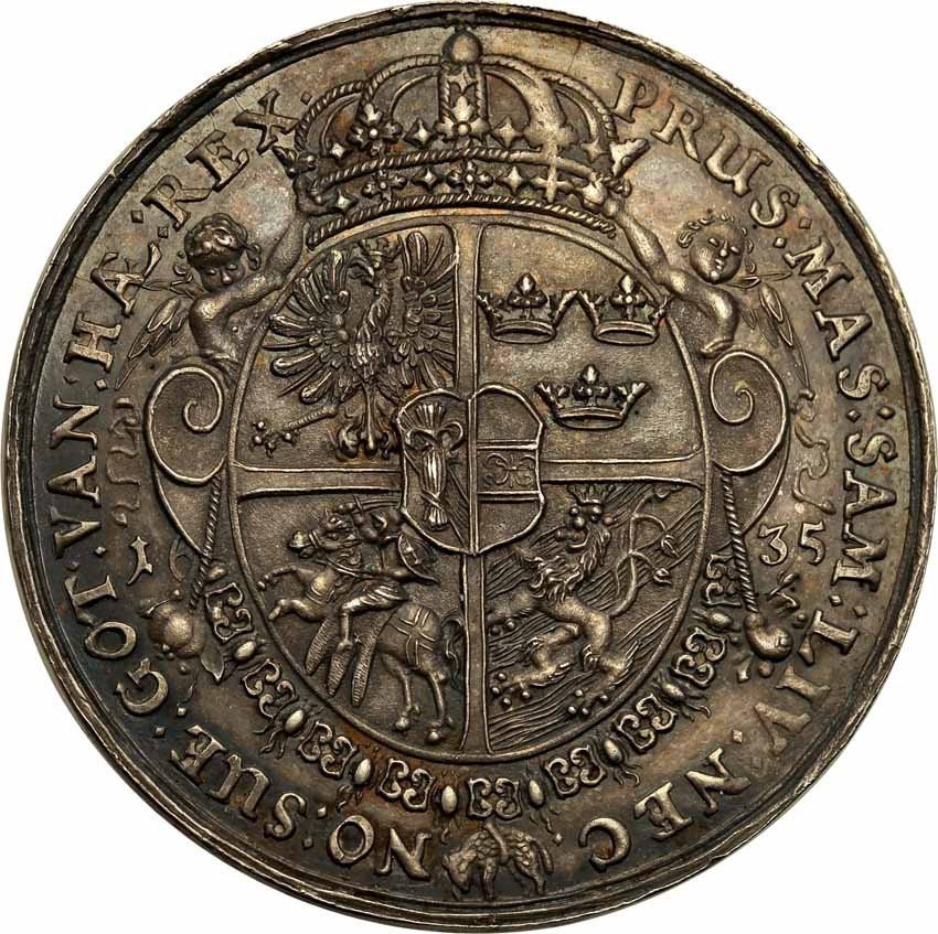 Władysław lV Waza. Talar medalowy 1635, Bydgoszcz Portugał odbity w srebrze