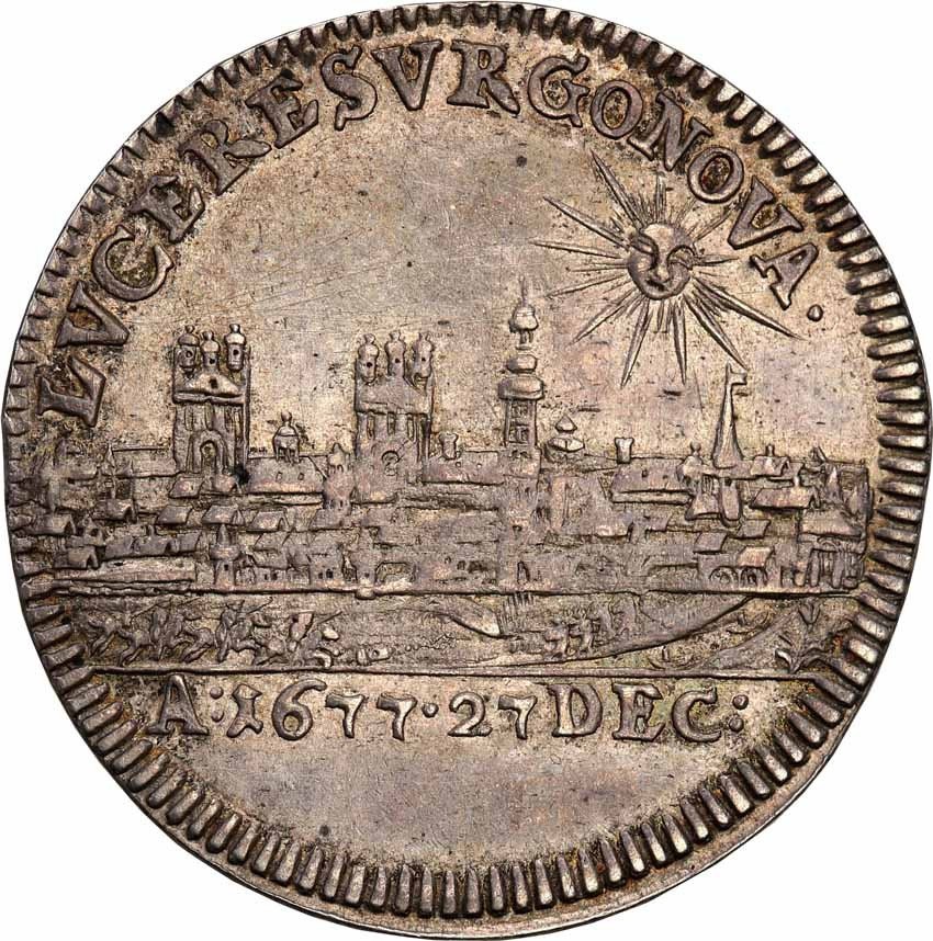 Pomorze. Odbitka w srebrze 2 dukatów 1677 (Berlin), na zdobycie Szczecina