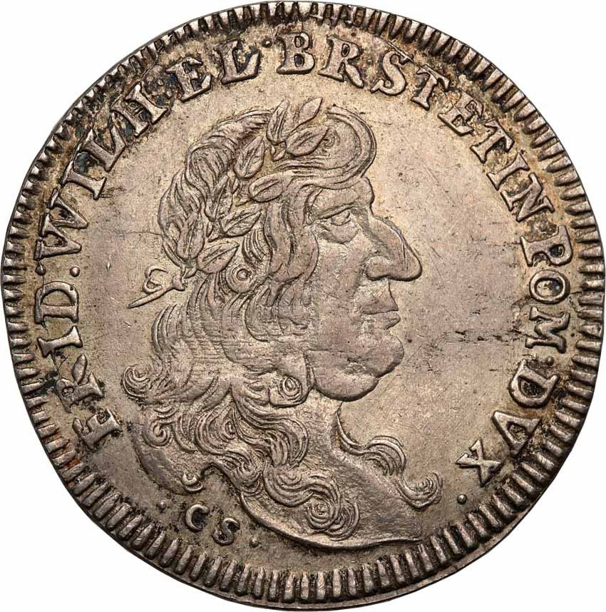 Pomorze. Odbitka w srebrze 2 dukatów 1677 (Berlin), na zdobycie Szczecina