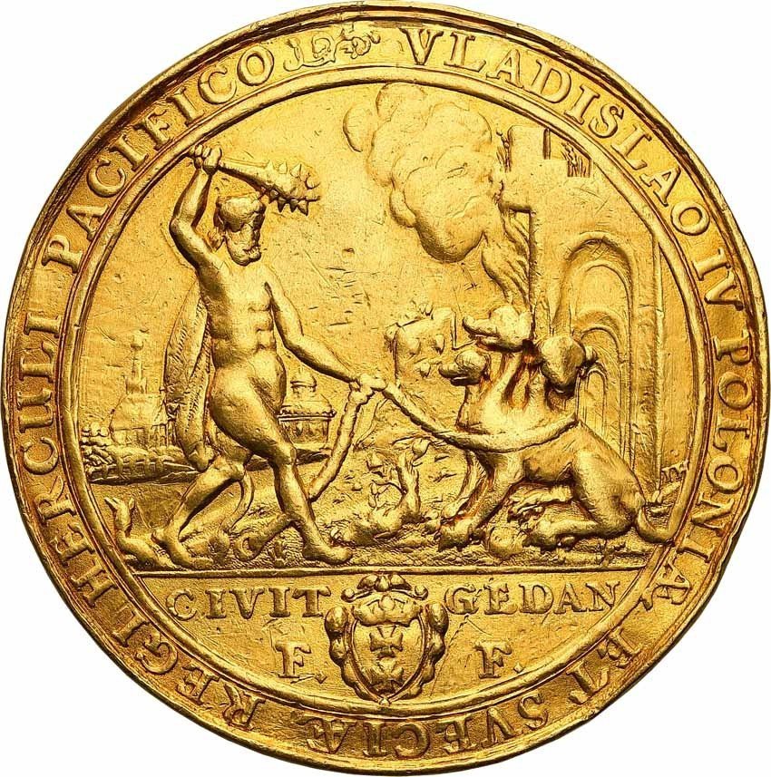 Władysław lV Waza. Medal Herkules 1637, Gdańsk, sygnowany IH – Jan Höhn, złoto