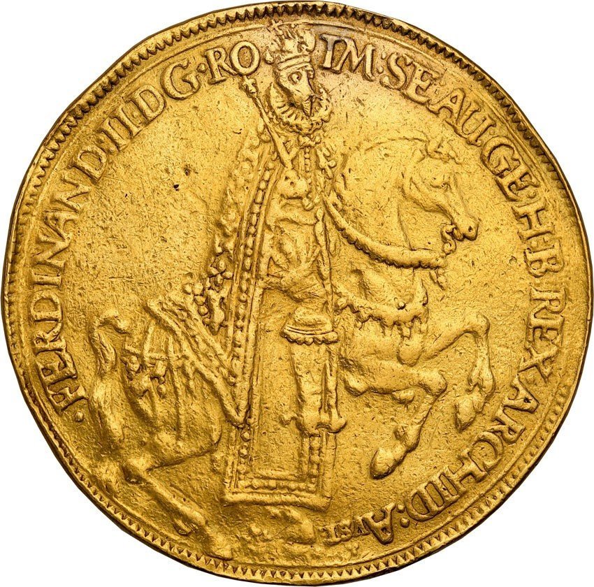 Niemcy. Norymberga, 10 dukatów 1628 (ARGENT w legendzie)
